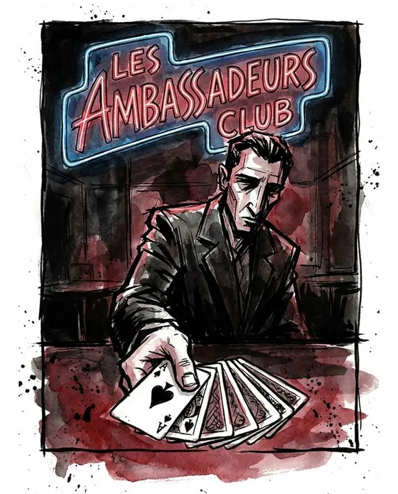 playing poker at Les Ambassadeurs Club